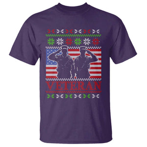 Christmas Veteran T Shirt Soldier America Flag Patriotic TS09 Purple Print Your Wear