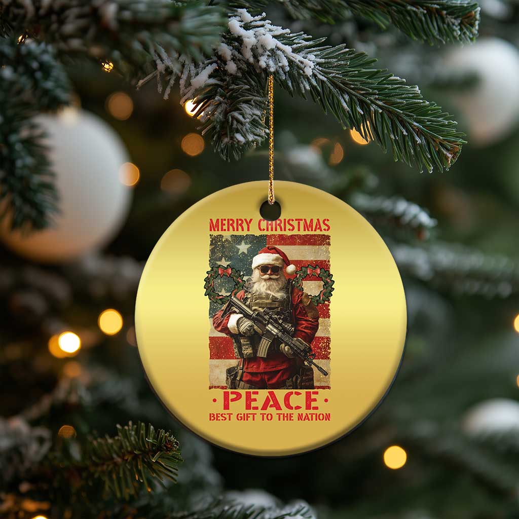 Christmas Veteran Christmas Ornament Peace Best Gift To The Nation Santa Army TS09 Print Your Wear