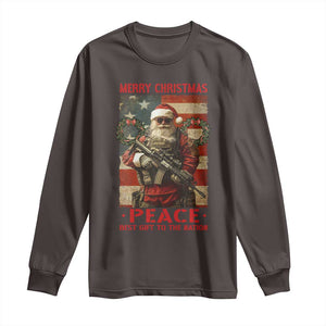 Christmas Veteran Long Sleeve Shirt Peace Best Gift To The Nation Santa Army TS09 Dark Chocolate Print Your Wear