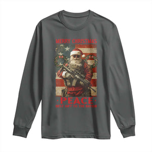 Christmas Veteran Long Sleeve Shirt Peace Best Gift To The Nation Santa Army TS09 Dark Heather Print Your Wear