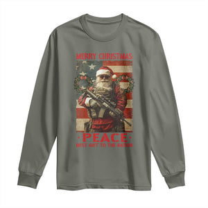 Christmas Veteran Long Sleeve Shirt Peace Best Gift To The Nation Santa Army TS09 Military Green Print Your Wear