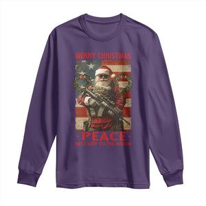 Christmas Veteran Long Sleeve Shirt Peace Best Gift To The Nation Santa Army TS09 Purple Print Your Wear