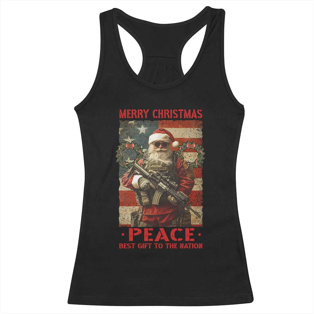 Christmas Veteran Racerback Tank Top Peace Best Gift To The Nation Santa Army TS09 Black Print Your Wear