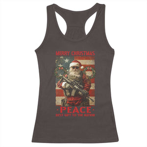 Christmas Veteran Racerback Tank Top Peace Best Gift To The Nation Santa Army TS09 Dark Chocolate Print Your Wear