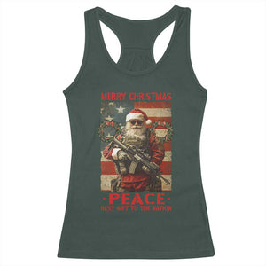 Christmas Veteran Racerback Tank Top Peace Best Gift To The Nation Santa Army TS09 Dark Forest Green Print Your Wear