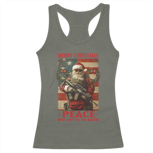 Christmas Veteran Racerback Tank Top Peace Best Gift To The Nation Santa Army TS09 Military Green Print Your Wear