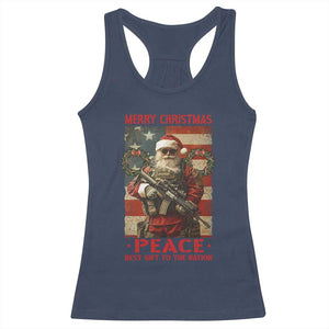 Christmas Veteran Racerback Tank Top Peace Best Gift To The Nation Santa Army TS09 Navy Print Your Wear