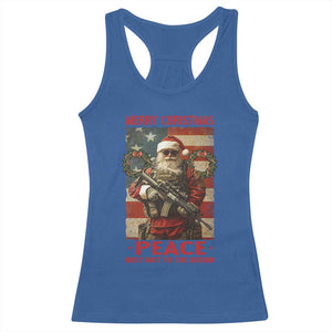 Christmas Veteran Racerback Tank Top Peace Best Gift To The Nation Santa Army TS09 Royal Blue Print Your Wear