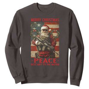 Christmas Veteran Sweatshirt Peace Best Gift To The Nation Santa Army TS09 Dark Chocolate Print Your Wear