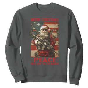 Christmas Veteran Sweatshirt Peace Best Gift To The Nation Santa Army TS09 Dark Heather Print Your Wear