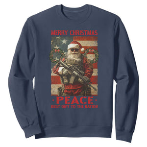 Christmas Veteran Sweatshirt Peace Best Gift To The Nation Santa Army TS09 Navy Print Your Wear