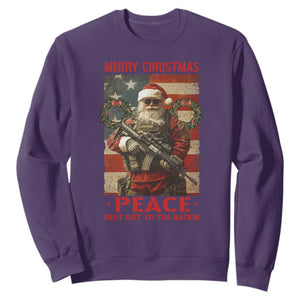 Christmas Veteran Sweatshirt Peace Best Gift To The Nation Santa Army TS09 Purple Print Your Wear