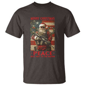 Christmas Veteran T Shirt Peace Best Gift To The Nation Santa Army TS09 Dark Chocolate Print Your Wear