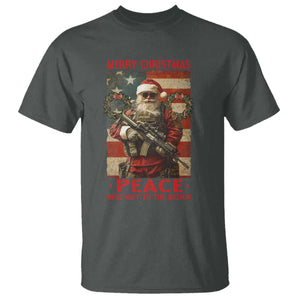 Christmas Veteran T Shirt Peace Best Gift To The Nation Santa Army TS09 Dark Heather Print Your Wear