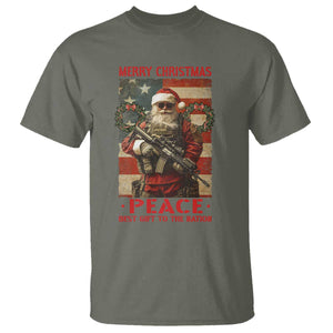 Christmas Veteran T Shirt Peace Best Gift To The Nation Santa Army TS09 Military Green Print Your Wear