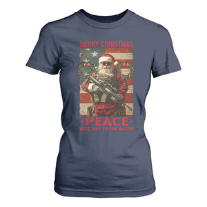 Christmas Veteran T Shirt For Women Peace Best Gift To The Nation Santa Army TS09 Navy Print Your Wear