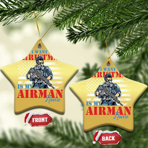 All I Want For Christmas Is My Airman Home Christmas Ornament TS09 Star Gold Print Your Wear