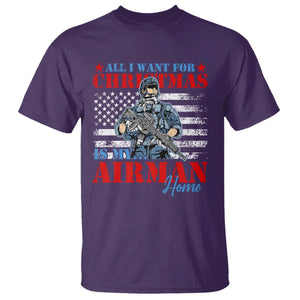 All I Want For Christmas Is My Airman Home T Shirt TS09 Purple Print Your Wear