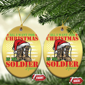 All I Want For Christmas Is My Soldier Home Christmas Ornament TS09 Oval Gold Print Your Wear