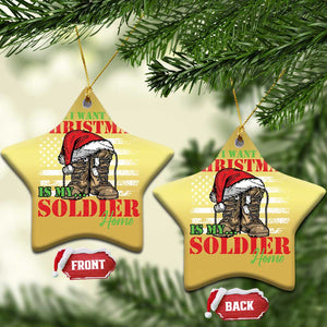 All I Want For Christmas Is My Soldier Home Christmas Ornament TS09 Star Gold Print Your Wear