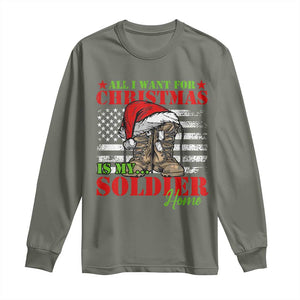 All I Want For Christmas Is My Soldier Home Long Sleeve Shirt TS09 Military Green Print Your Wear