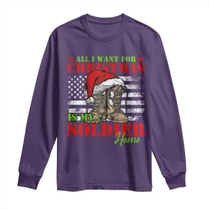 All I Want For Christmas Is My Soldier Home Long Sleeve Shirt TS09 Purple Print Your Wear