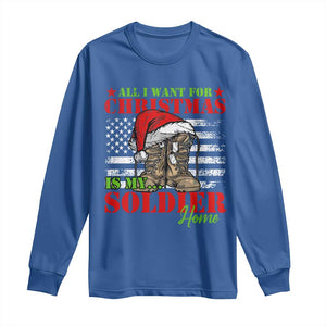 All I Want For Christmas Is My Soldier Home Long Sleeve Shirt TS09 Royal Blue Print Your Wear