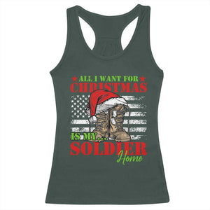 All I Want For Christmas Is My Soldier Home Racerback Tank Top TS09 Dark Forest Green Print Your Wear