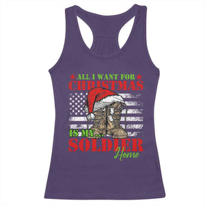 All I Want For Christmas Is My Soldier Home Racerback Tank Top TS09 Purple Print Your Wear