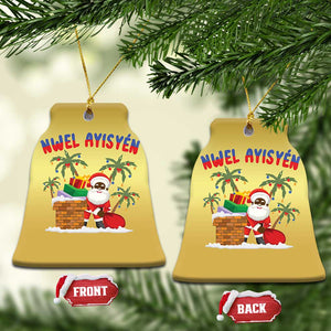 Funny Haitian Xmas Christmas Ornament Nwel Ayisen Creole Santa Palm Tree TS09 Bell Flake Gold Print Your Wear