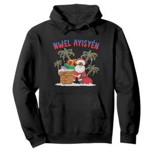 Funny Haitian Christmas Hoodie Nwel Ayisen Creole Santa Palm Tree TS09 Black Print Your Wear