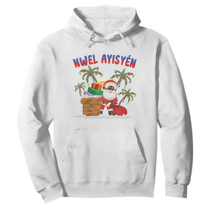 Funny Haitian Christmas Hoodie Nwel Ayisen Creole Santa Palm Tree TS09 White Print Your Wear