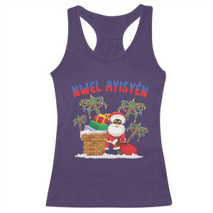 Funny Haitian Christmas Racerback Tank Top Nwel Ayisen Creole Santa Palm Tree TS09 Purple Print Your Wear