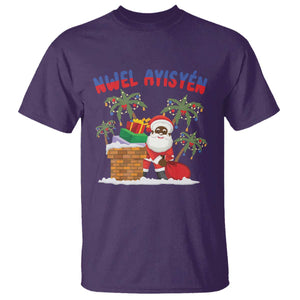 Funny Haitian Christmas T Shirt Nwel Ayisen Creole Santa Palm Tree TS09 Purple Print Your Wear