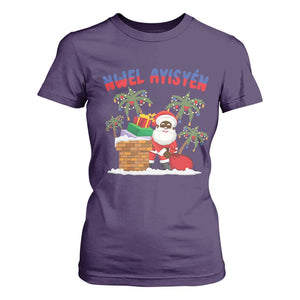 Funny Haitian Christmas T Shirt For Women Nwel Ayisen Creole Santa Palm Tree TS09 Purple Print Your Wear