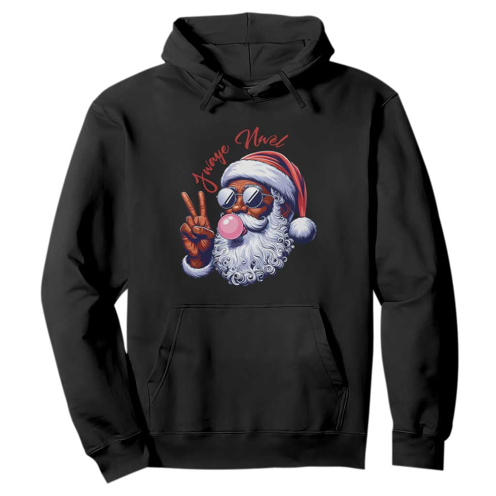 Funny Haitian Christmas Hoodie Jwaye Nwel Creole Cute Black Santa TS09 Black Print Your Wear