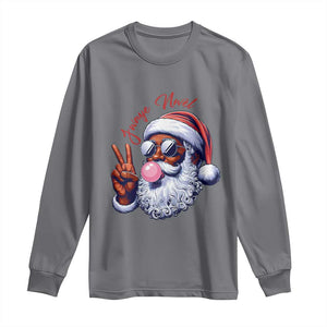 Funny Haitian Christmas Long Sleeve Shirt Jwaye Nwel Creole Cute Black Santa TS09 Charcoal Print Your Wear