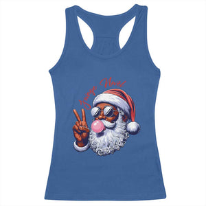 Funny Haitian Christmas Racerback Tank Top Jwaye Nwel Creole Cute Black Santa TS09 Royal Blue Print Your Wear