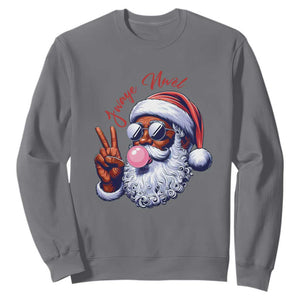 Funny Haitian Christmas Sweatshirt Jwaye Nwel Creole Cute Black Santa TS09 Charcoal Print Your Wear