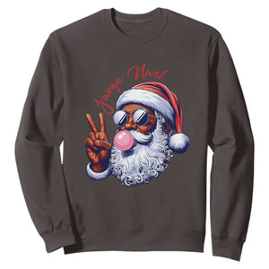 Funny Haitian Christmas Sweatshirt Jwaye Nwel Creole Cute Black Santa TS09 Dark Chocolate Print Your Wear