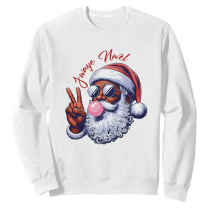 Funny Haitian Christmas Sweatshirt Jwaye Nwel Creole Cute Black Santa TS09 White Print Your Wear