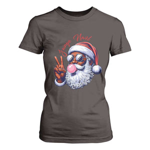 Funny Haitian Christmas T Shirt For Women Jwaye Nwel Creole Cute Black Santa TS09 Dark Chocolate Print Your Wear