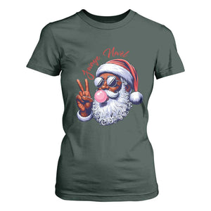 Funny Haitian Christmas T Shirt For Women Jwaye Nwel Creole Cute Black Santa TS09 Dark Forest Green Print Your Wear