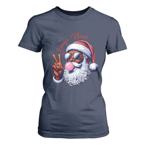 Funny Haitian Christmas T Shirt For Women Jwaye Nwel Creole Cute Black Santa TS09 Navy Print Your Wear