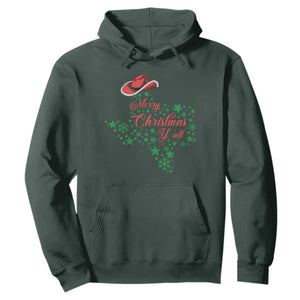 Merry Christmas Y'All Texas Hoodie TS09 Dark Forest Green Print Your Wear