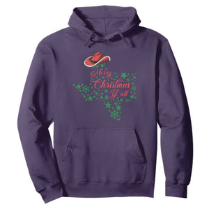 Merry Christmas Y'All Texas Hoodie TS09 Purple Print Your Wear