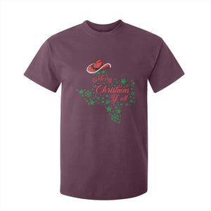 Merry Christmas Y'All Texas T Shirt For Kid TS09 Maroon Print Your Wear