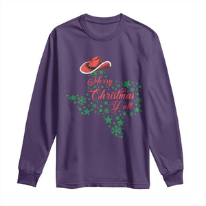 Merry Christmas Y'All Texas Long Sleeve Shirt TS09 Purple Print Your Wear