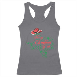 Merry Christmas Y'All Texas Racerback Tank Top TS09 Charcoal Print Your Wear