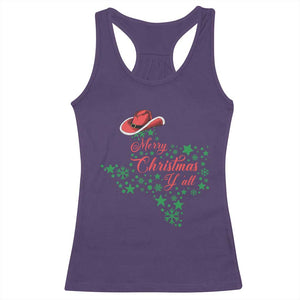 Merry Christmas Y'All Texas Racerback Tank Top TS09 Purple Print Your Wear